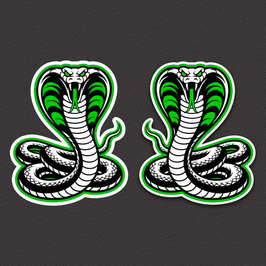 Cobra Snake Sticker Decal Pack of 2 – 5" x 5" Waterproof Vinyl Motorcycle Helmet Car