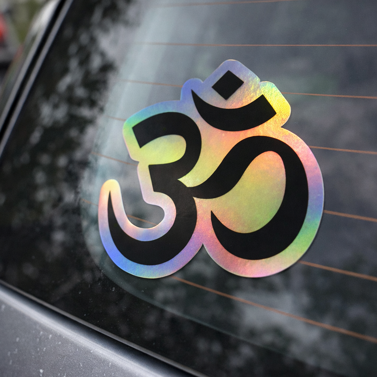 hographic Om Symbol Sticker - 3"x3" Sacred Geometry Yoga Vinyl Decal