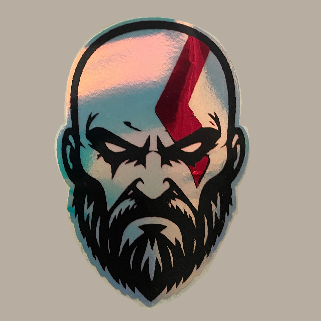 Kratos Glow Sticker – Unleash the God of War (3.5")