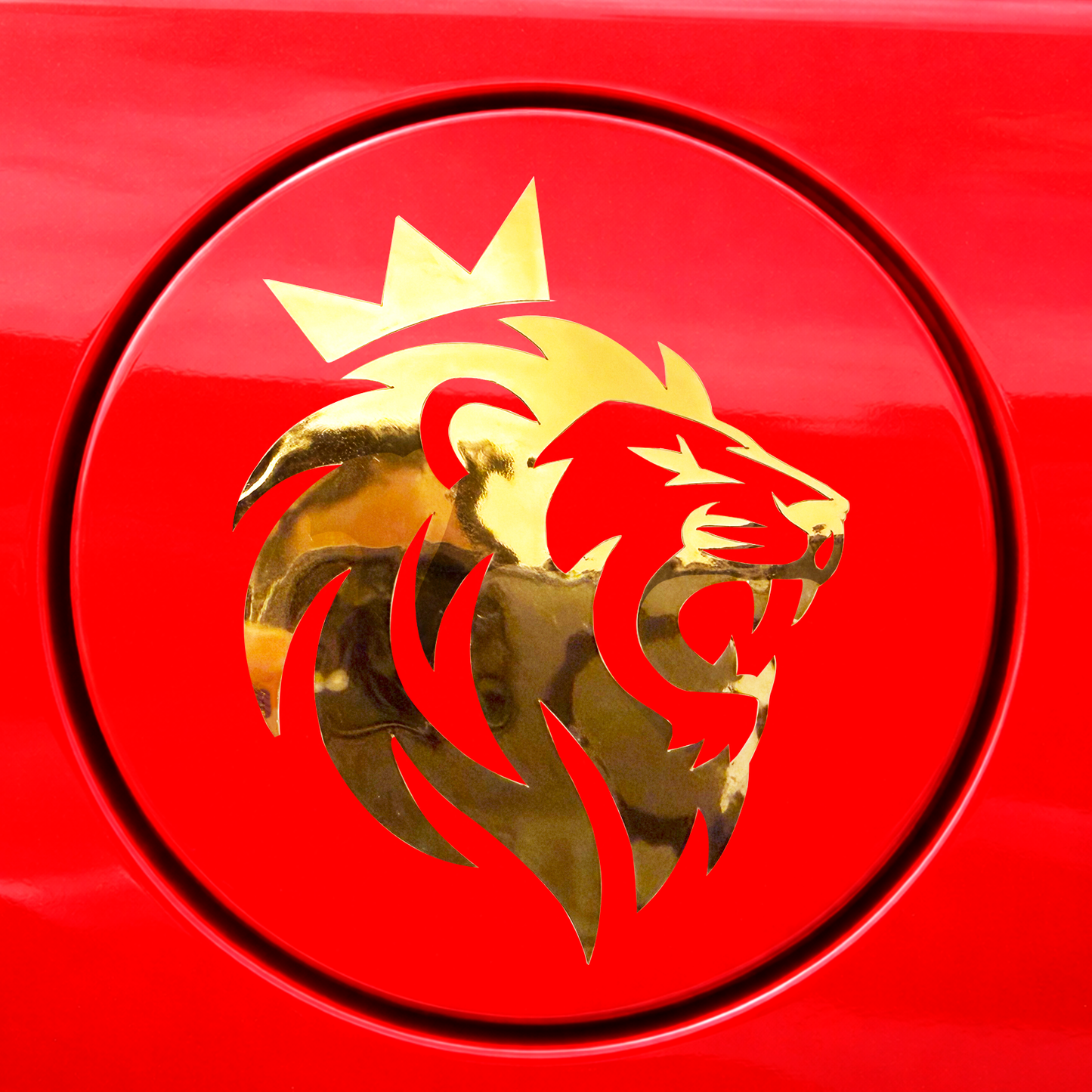 Metallic Gold Lion Vinyl Sticker - 3.5" Realistic Die-Cut Animal Decal