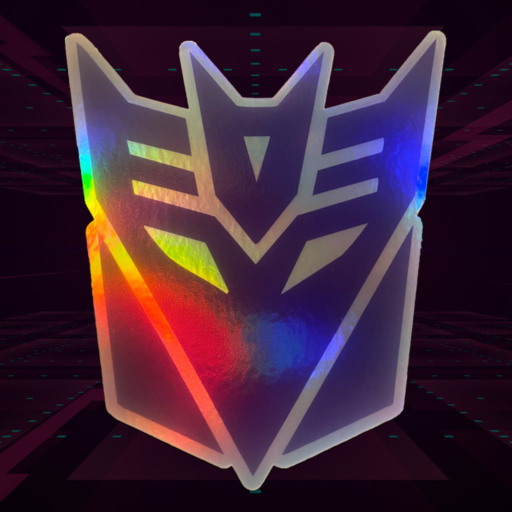 Holographic Decepticon Logo Sticker