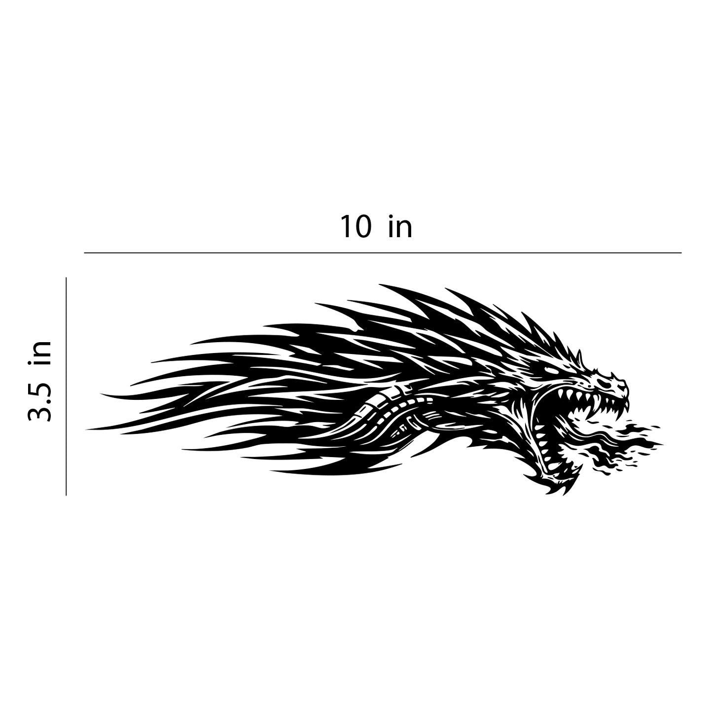 Tribal Dragon Head Decal Pack of 2 – 10 Inch Vinyl Stickers, Multiple Colors Available