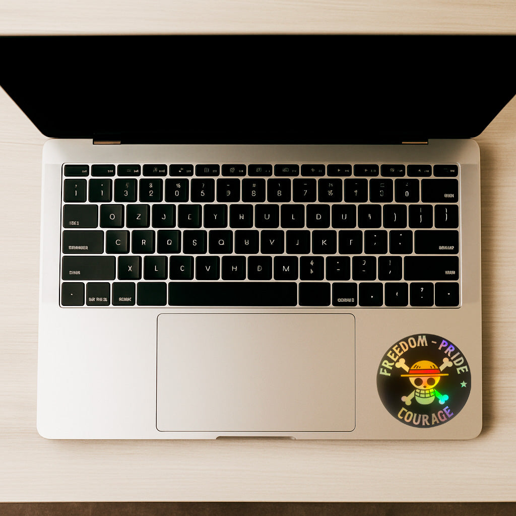 One Piece Freedom Pride Courage Sticker – Holographic Vinyl Decal