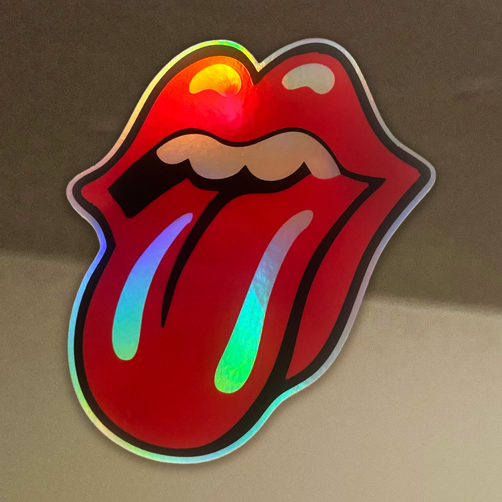 Rolling Stones Tongue Logo Holographic Sticker – Waterproof Vinyl Decal