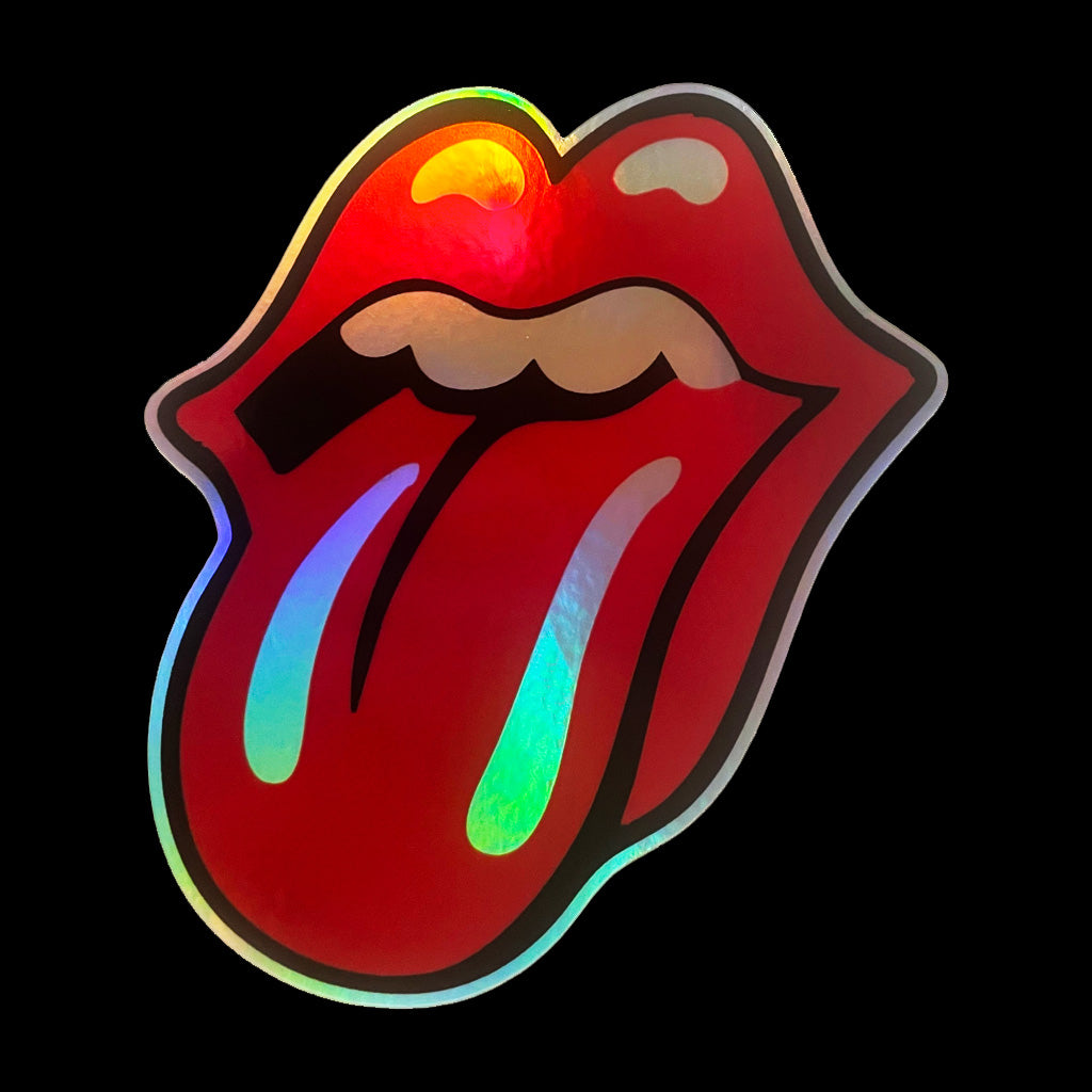 Rolling Stones Tongue Logo Holographic Sticker – Waterproof Vinyl Decal