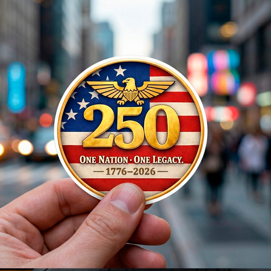 USA 250th Anniversary Sticker Pack - 3.5" America 250 Vinyl Decals (2-Pack)