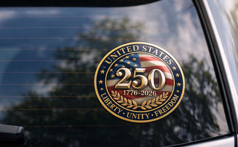 United States 250th Anniversary Sticker Pack (2) – 3.5" Patriotic Decals 1776–2026