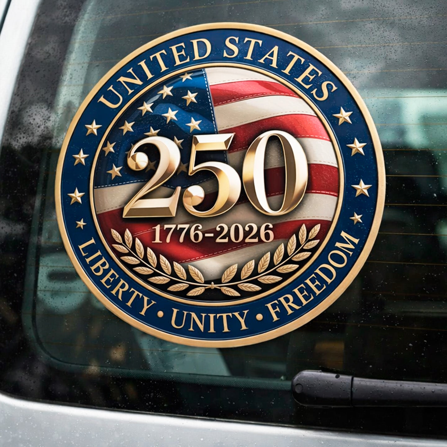 United States 250th Anniversary Sticker Pack (2) – 3.5" Patriotic Decals 1776–2026