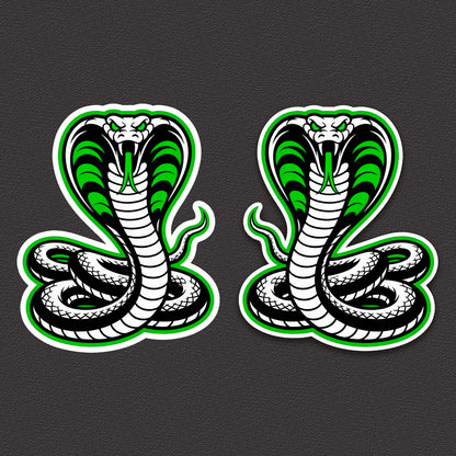 Cobra Snake Sticker Decal Pack of 2 – 5" x 5" Waterproof Vinyl Motorcycle Helmet Car