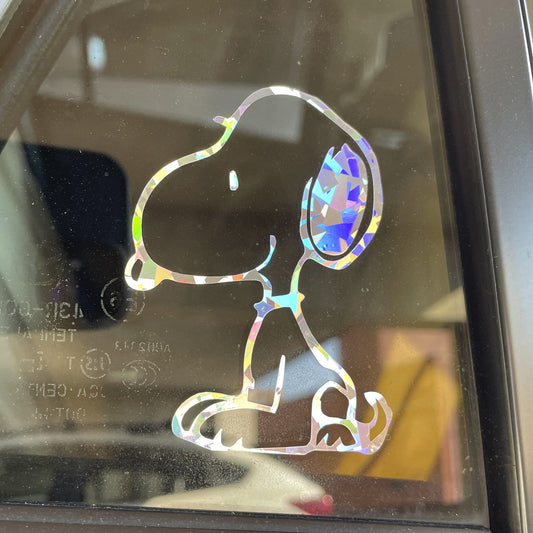Snoopy Holographic Sticker – 3.5" Waterproof Vinyl Decal, Cute & Collectible