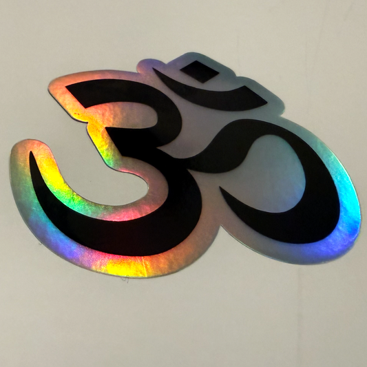 hographic Om Symbol Sticker - 3"x3" Sacred Geometry Yoga Vinyl Decal