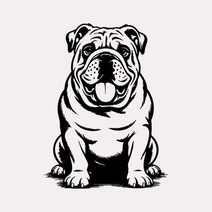 English Bulldog Vinyl Decal – Waterproof Dog Breed Sticker – 5.3" x 4" Car Window Decal