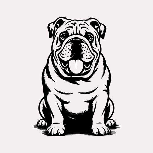 English Bulldog Vinyl Decal – Waterproof Dog Breed Sticker – 5.3" x 4" Car Window Decal