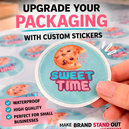 Custom Logo Stickers – Multiple Sizes & Quantities Available | Waterproof Vinyl Labels