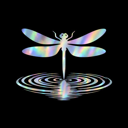 Iridescent Dragonfly Sticker – 4x4 Holographic Vinyl Decal for Laptops, Cars & Water Bottles