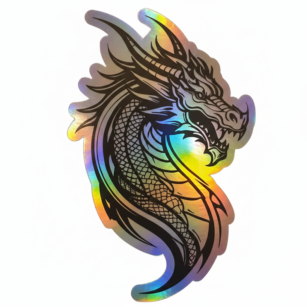 Dragon Holographic Sticker Pack of 2 – 3" x 4" Waterproof Vinyl Decals Car Motorcycle