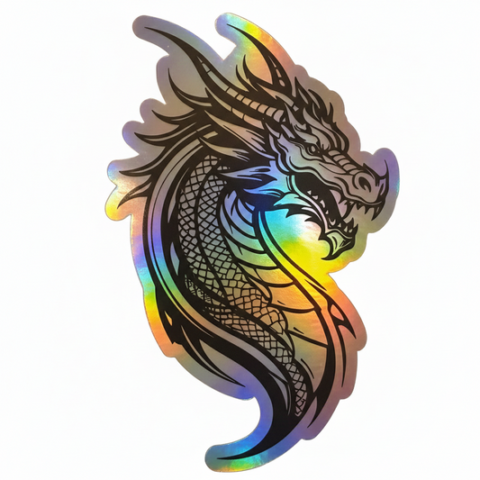 Dragon Holographic Sticker Pack of 2 – 3" x 4" Waterproof Vinyl Decals Car Motorcycle