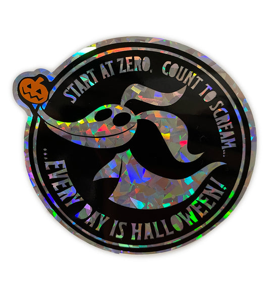 Holographic Halloween Sticker – Zero Ghost Dog – 3.5 inch
