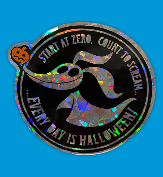 Holographic Halloween Sticker – Zero Ghost Dog – 3.5 inch