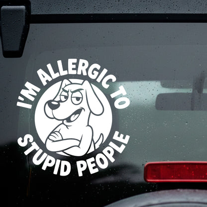 I'm Allergic to Stupid People Decal Sticker 3.5" x 3.5" Funny Car Window Vinyl Black