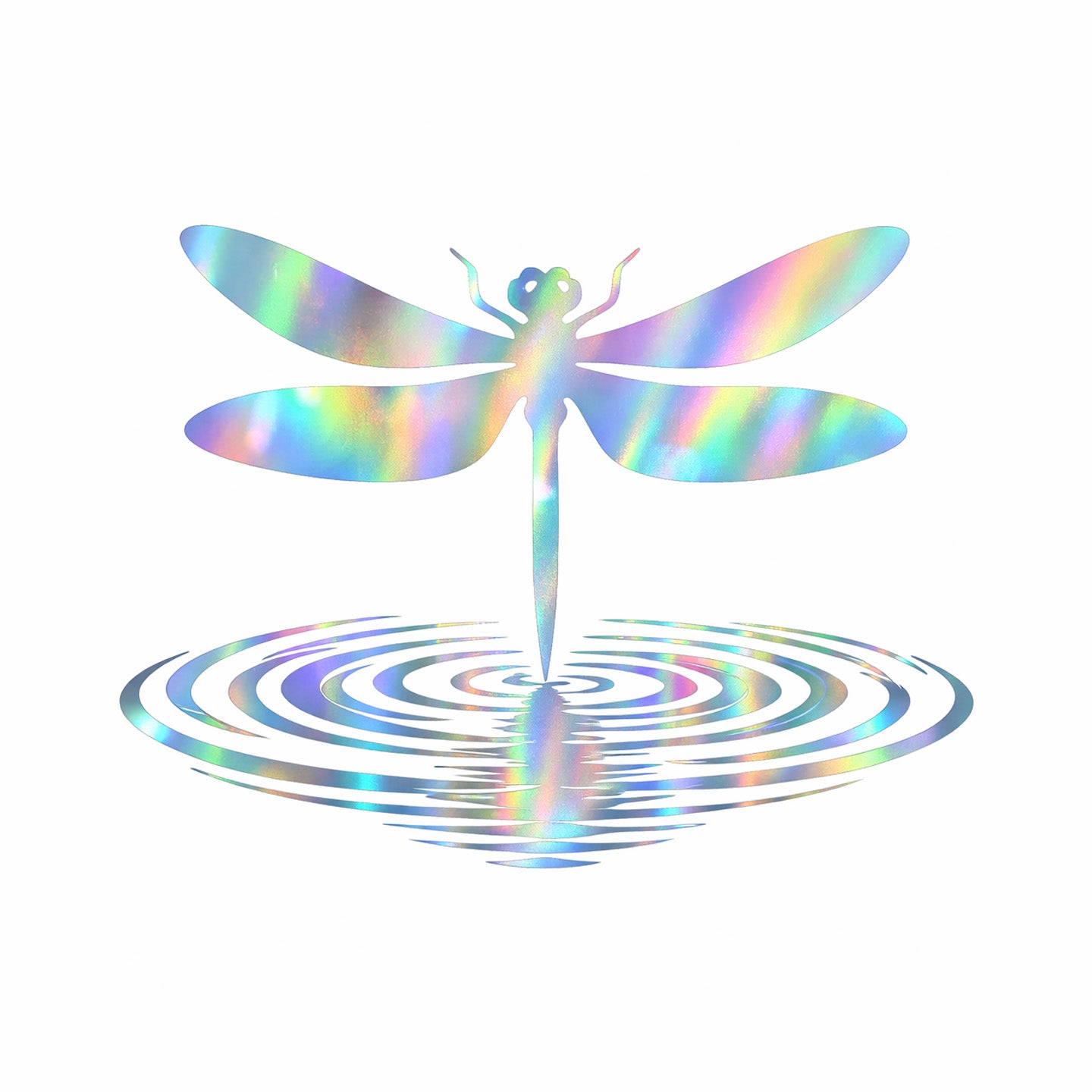 Iridescent Dragonfly Sticker – 4x4 Holographic Vinyl Decal for Laptops, Cars & Water Bottles