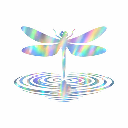 Iridescent Dragonfly Sticker – 4x4 Holographic Vinyl Decal for Laptops, Cars & Water Bottles