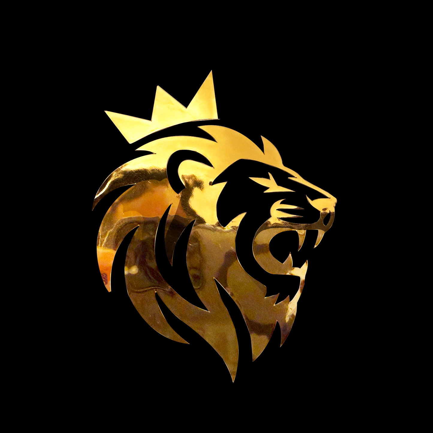 Metallic Gold Lion Vinyl Sticker - 3.5" Realistic Die-Cut Animal Decal