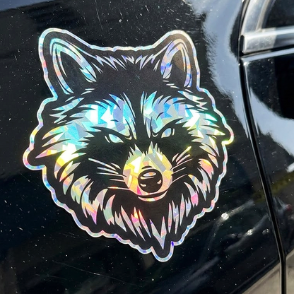 Raccoon Holographic Sticker – Cute Wildlife Vinyl Decal – 3.5 Inch Waterproof