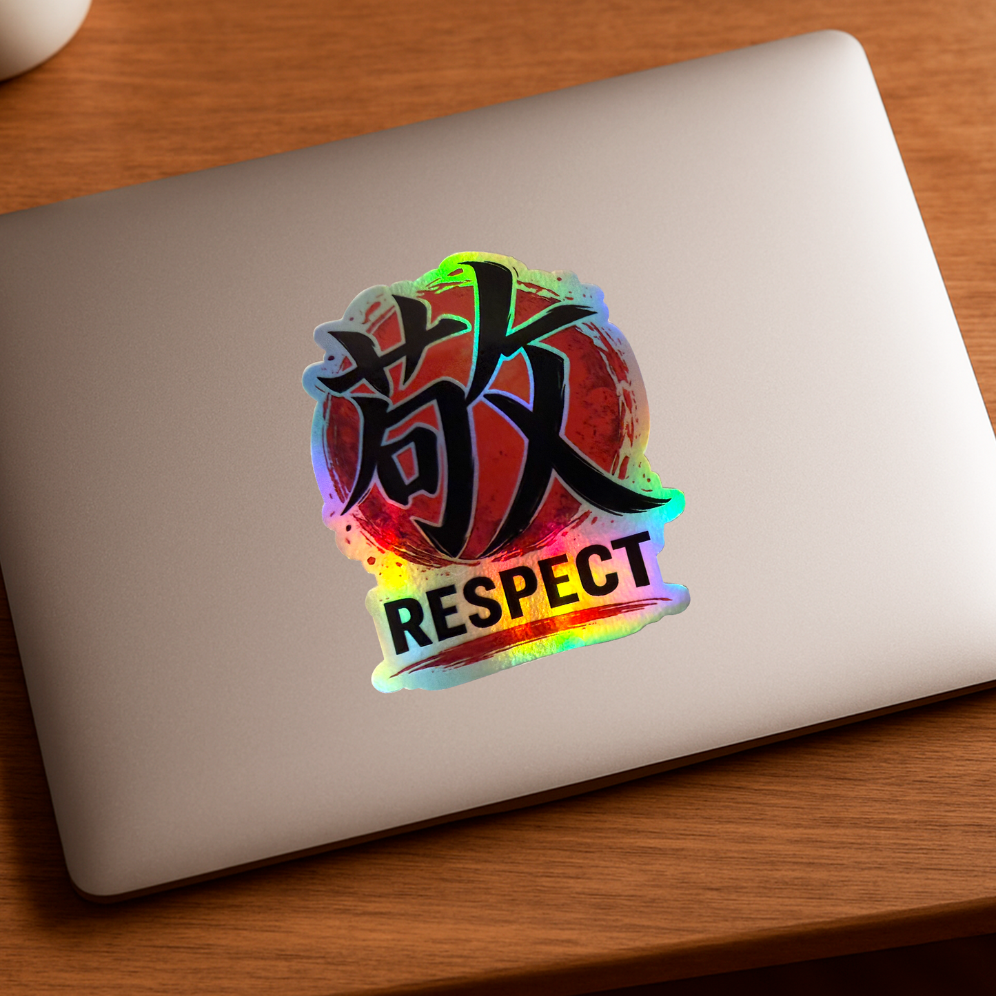 Holographic Respect Kanji Sticker - 3"x3" Japanese Typography Vinyl Decal