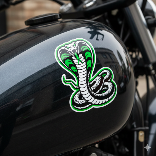 Cobra Snake Sticker Decal Pack of 2 – 5" x 5" Waterproof Vinyl Motorcycle Helmet Car