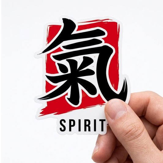 Japanese Spirit Kanji Vinyl Sticker - 3.5" Calligraphy Graphic Decal