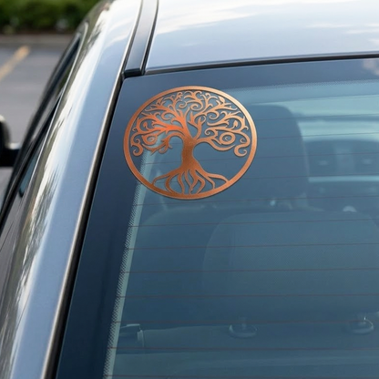 Tree of Life Bronze Sticker Decal 3.5" Round Waterproof Vinyl Spiritual Symbol