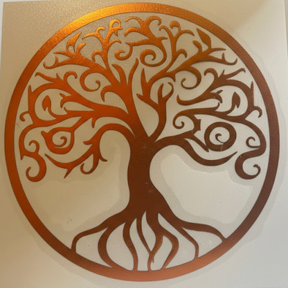 Tree of Life Bronze Sticker Decal 3.5" Round Waterproof Vinyl Spiritual Symbol