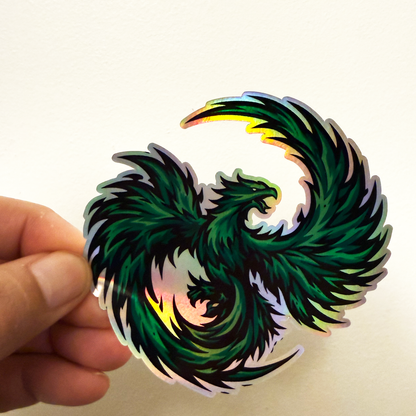 Holographic Phoenix Rising Sticker - 3.5" Fire Mythical Bird Vinyl Decal