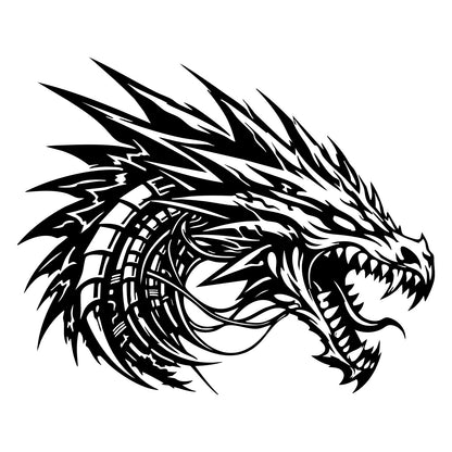 Tribal Dragon Head Vinyl Decal Pack (2) – 5" Motorcycle Helmet, Car & Laptop Stickers