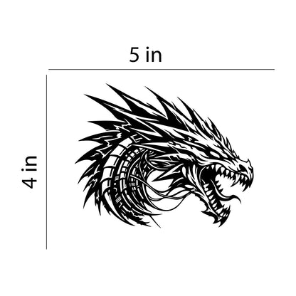 Tribal Dragon Head Vinyl Decal Pack (2) – 5" Motorcycle Helmet, Car & Laptop Stickers