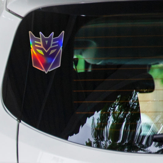 Holographic Decepticon Logo Sticker