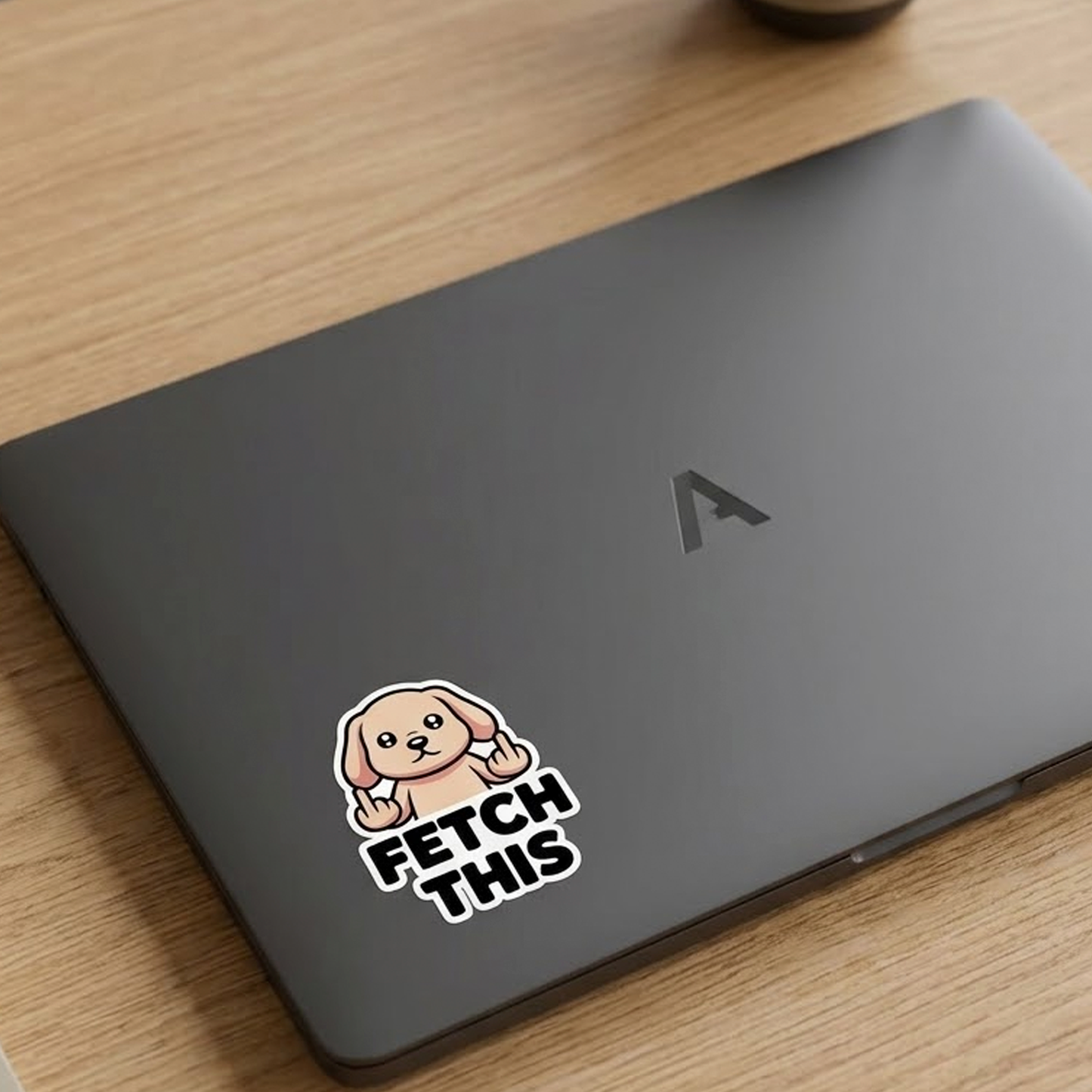 Funny Dog "Fetch This" Sticker – 4" Waterproof Vinyl Decal for Cars, Laptops & More