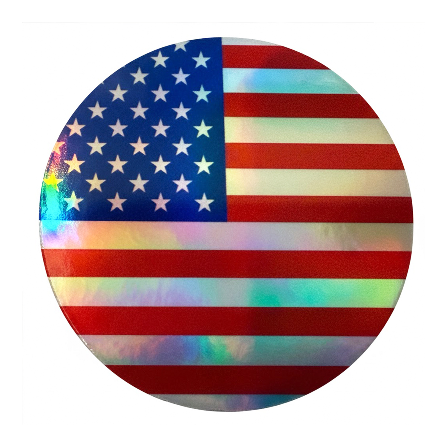 USA Flag Holographic Decal Pack of 2 – 3 Inch Waterproof Vinyl Stickers