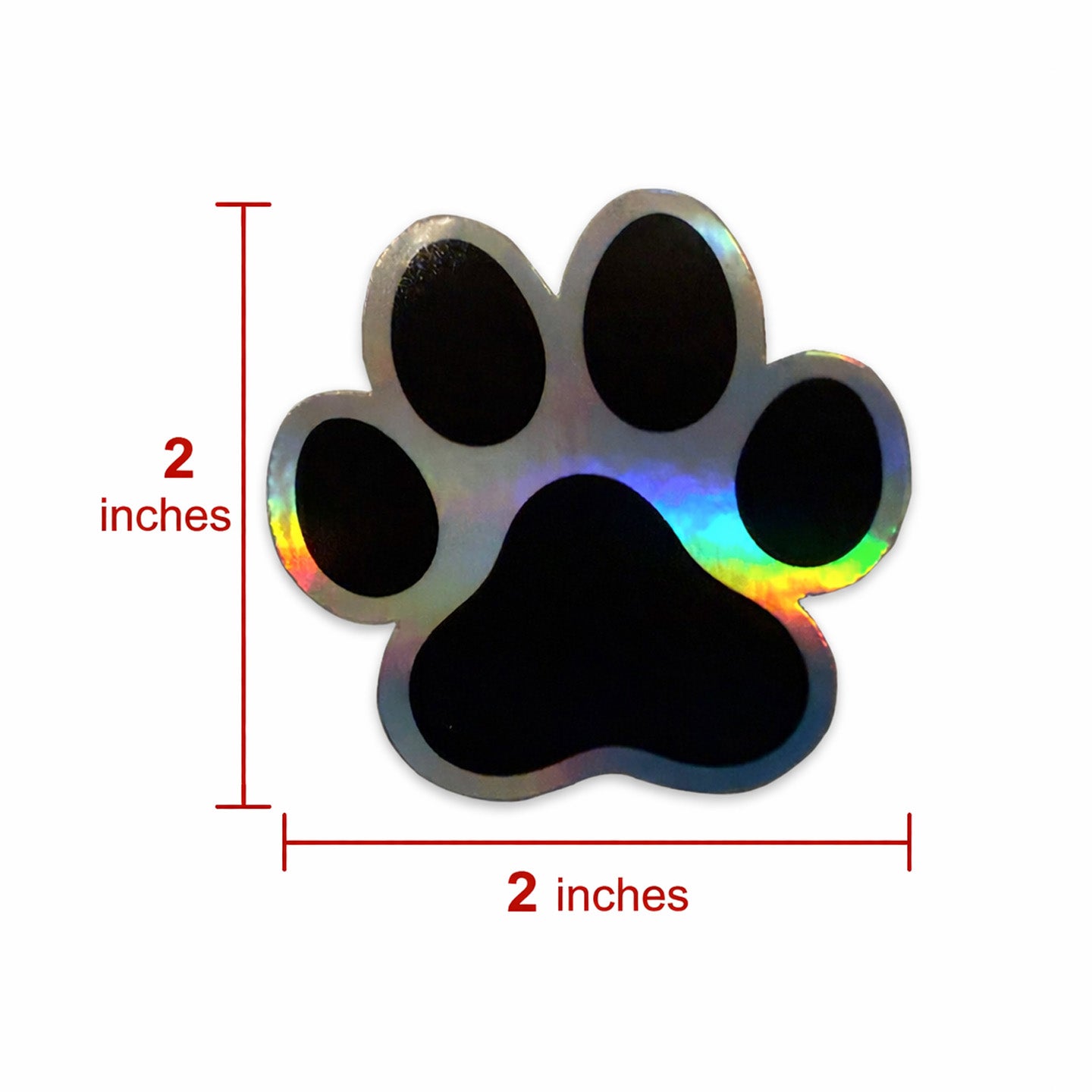Cute Paw Print Holo Stickers (4 Pack) – 2 Inch Waterproof Vinyl Decals