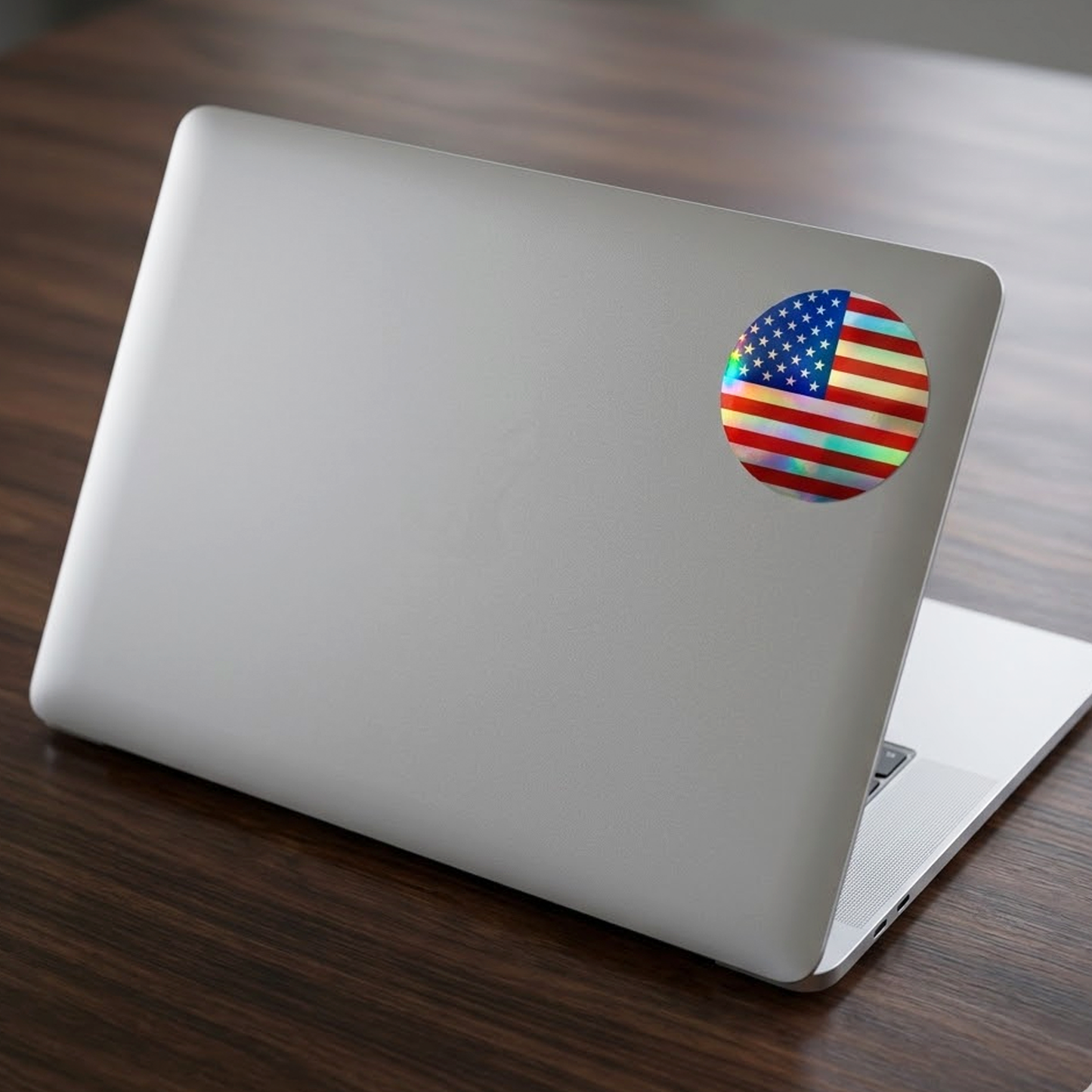 USA Flag Holographic Decal Pack of 2 – 3 Inch Waterproof Vinyl Stickers