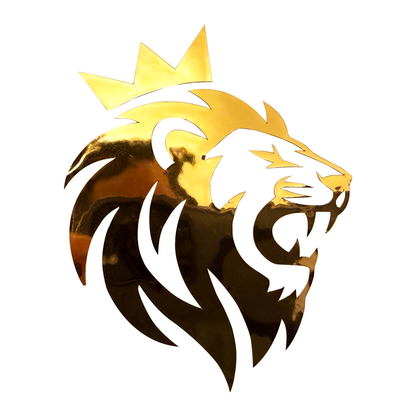 Metallic Gold Lion Vinyl Sticker - 3.5" Realistic Die-Cut Animal Decal