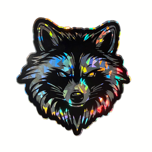 Raccoon Holographic Sticker – Cute Wildlife Vinyl Decal – 3.5 Inch Waterproof