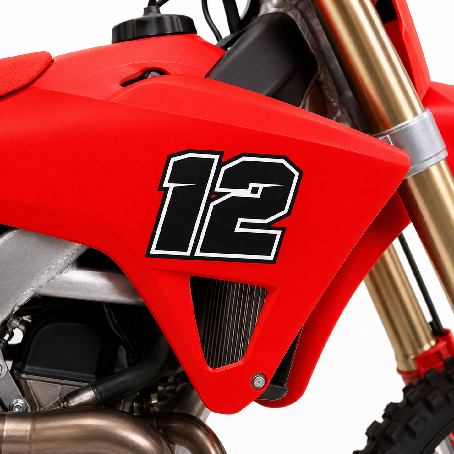 10 Adhesive Numbers for Motorcycles, Motocross, ATV, Scooter & Cars – Waterproof & Washable Decals (Black, Set of 10)