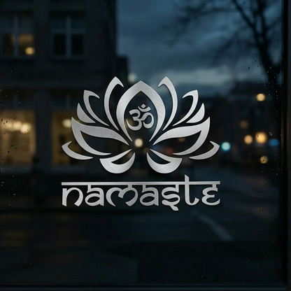 Namaste Lotus Flower Decal 4-Inch Vinyl Sticker - Choose Your Color