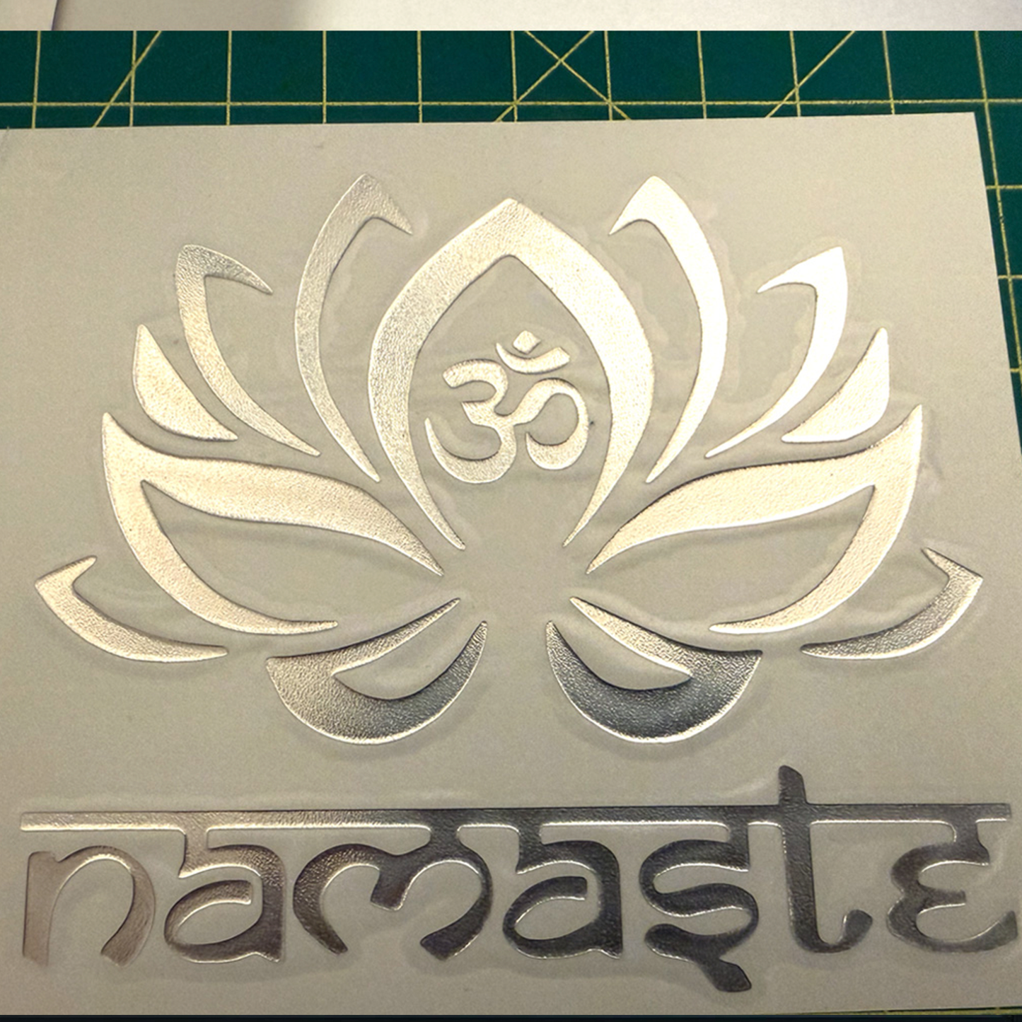 Namaste Lotus Flower Decal 4-Inch Vinyl Sticker - Choose Your Color
