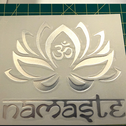 Namaste Lotus Flower Decal 4-Inch Vinyl Sticker - Choose Your Color