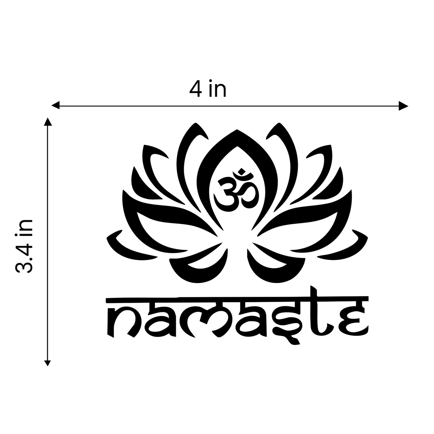Namaste Lotus Flower Decal 4-Inch Vinyl Sticker - Choose Your Color