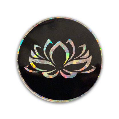 Lotus Flower Holo Sticker – Symbol of Peace, Growth & Mindfulness – Waterproof Vinyl Decal