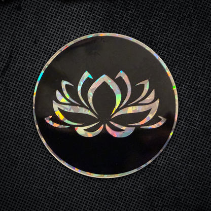 Lotus Flower Holo Sticker – Symbol of Peace, Growth & Mindfulness – Waterproof Vinyl Decal